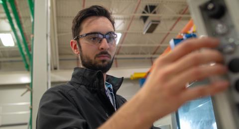 Student working in the Olson Center