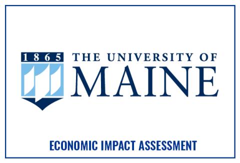 University of Maine logo and Economic Impact assessment text